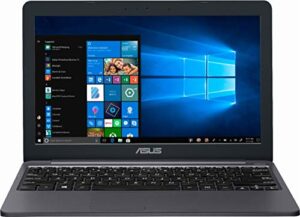 asus thin and lightweight 11.6 inch hd premium laptop with 32gb microsd card | intel celeron dual-core | 2gb memory | 32gb emmc storage | usb-c | wifi | gbe lan | hdmi | windows 10 | star gray