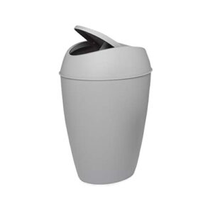 umbra twirla, 2.4 gallon trash can with swing-top lid, gray