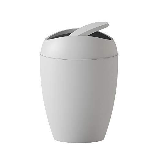 Umbra Twirla, 2.4 Gallon Trash Can with Swing-top Lid, Gray