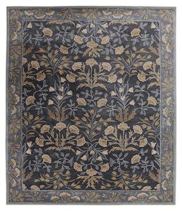 old hand made floral blue tulip traditional persian oriental woolen area rugs (9'x12')