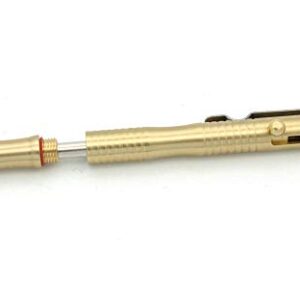 ILEAF Ballpoint Pen Solid Brass EDC Pen, Portable Delicate Signature Pen with Pencil Case and 2 Extra Black Ink Refills