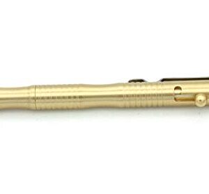 ILEAF Ballpoint Pen Solid Brass EDC Pen, Portable Delicate Signature Pen with Pencil Case and 2 Extra Black Ink Refills