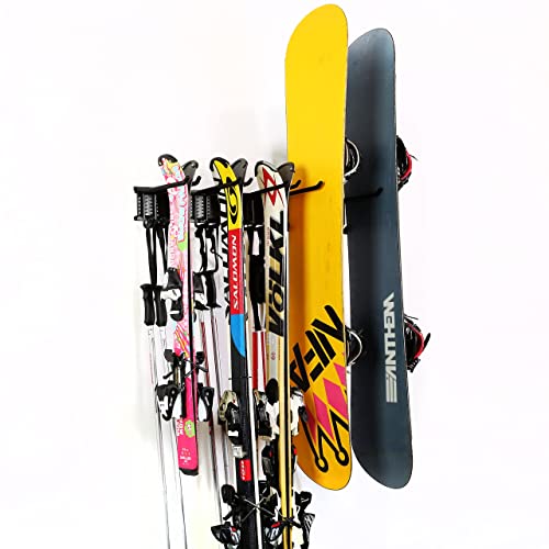 Ultrawall Ski Rack Wall Mounted for Garage Organizer, Ski Storage Rack for Home Shed Storage Organization System, Holds Up to 300lbs