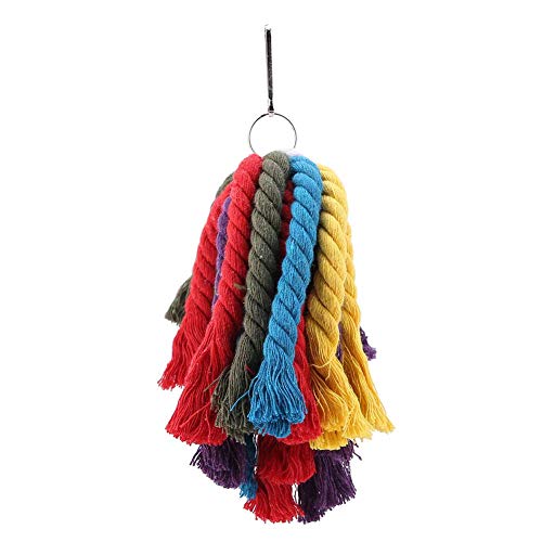 Parrot Rope Toys Colorful Cotton Rope Hanging Parrots Chewing Toys Durable Pet Supply Parrots Cage Accessories Chew Toys