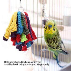 Parrot Rope Toys Colorful Cotton Rope Hanging Parrots Chewing Toys Durable Pet Supply Parrots Cage Accessories Chew Toys