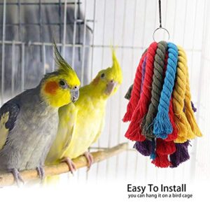 Parrot Rope Toys Colorful Cotton Rope Hanging Parrots Chewing Toys Durable Pet Supply Parrots Cage Accessories Chew Toys