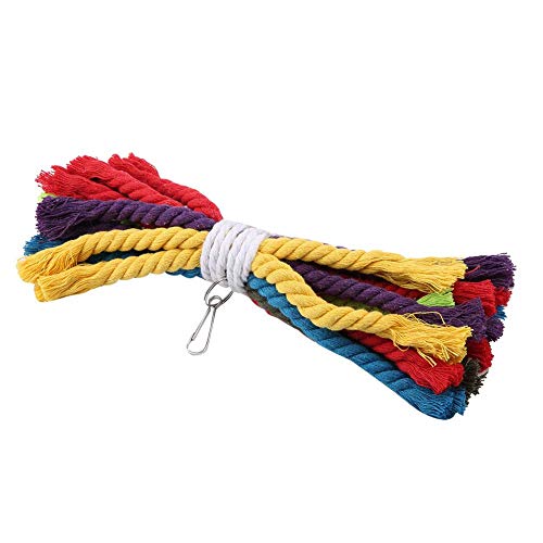 Parrot Rope Toys Colorful Cotton Rope Hanging Parrots Chewing Toys Durable Pet Supply Parrots Cage Accessories Chew Toys