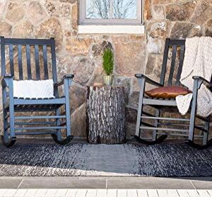 Unique Loom Outdoor Modern Collection Area Rug - Ombre (4' 1" x 6' 1" Rectangle, Charcoal Gray/ Ivory)