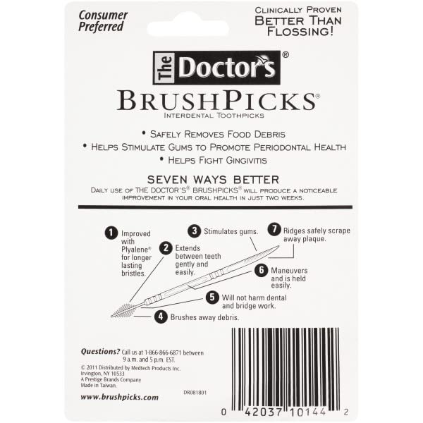 The Doctor's BrushPicks Interdental Toothpicks, 275 Count (Pack of 2)