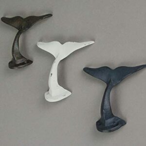 Chesapeake Bay Ltd Coastal Color Cast Iron Whale Tail Wall Hook Set 3 Piece