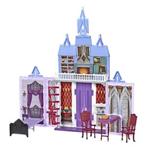 disney frozen fold and go arendelle castle playset inspired 2 movie, portable play - toy for kids ages 3 and up