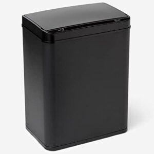 brylanehome 50-lt. wide motion sensor trash can trashcan, black
