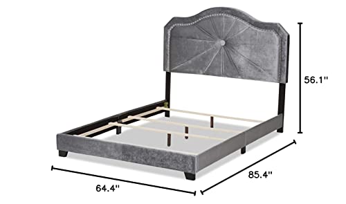 Baxton Studio Beds (Box Spring Required), Queen, Gray