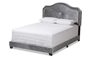 baxton studio beds (box spring required), queen, gray
