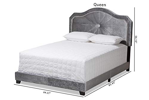 Baxton Studio Beds (Box Spring Required), Queen, Gray