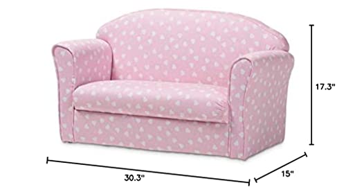 Baxton Studio Sofas, Pink/White Heart Print