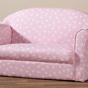 Baxton Studio Sofas, Pink/White Heart Print