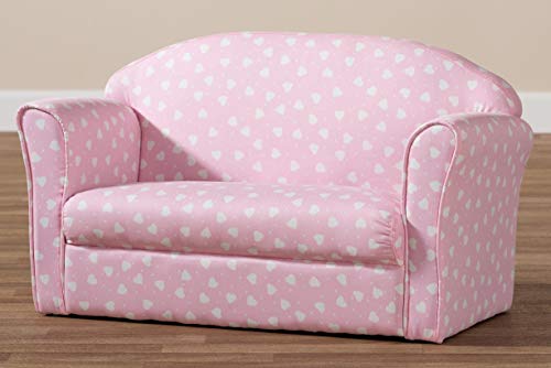 Baxton Studio Sofas, Pink/White Heart Print