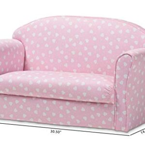 Baxton Studio Sofas, Pink/White Heart Print