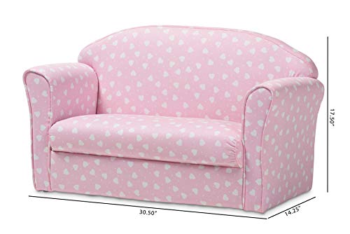 Baxton Studio Sofas, Pink/White Heart Print