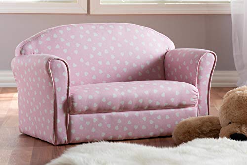 Baxton Studio Sofas, Pink/White Heart Print