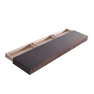 WELLAND Colin 10" Deep Floating Shelves Rustic Wall Shelf Wall Mounted Wooden Shelves (Walnut, 48X10X2.75 inch)