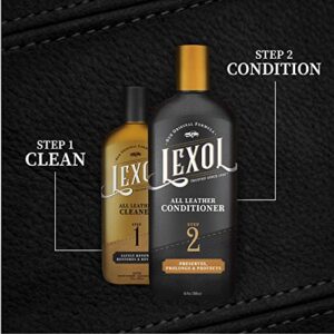 Lexol Leather Conditioner, Use on Car Leather, Furniture, Shoes, Bags, and Accessories, Trusted Leather Care Since 1933, 16.9 oz Bottle