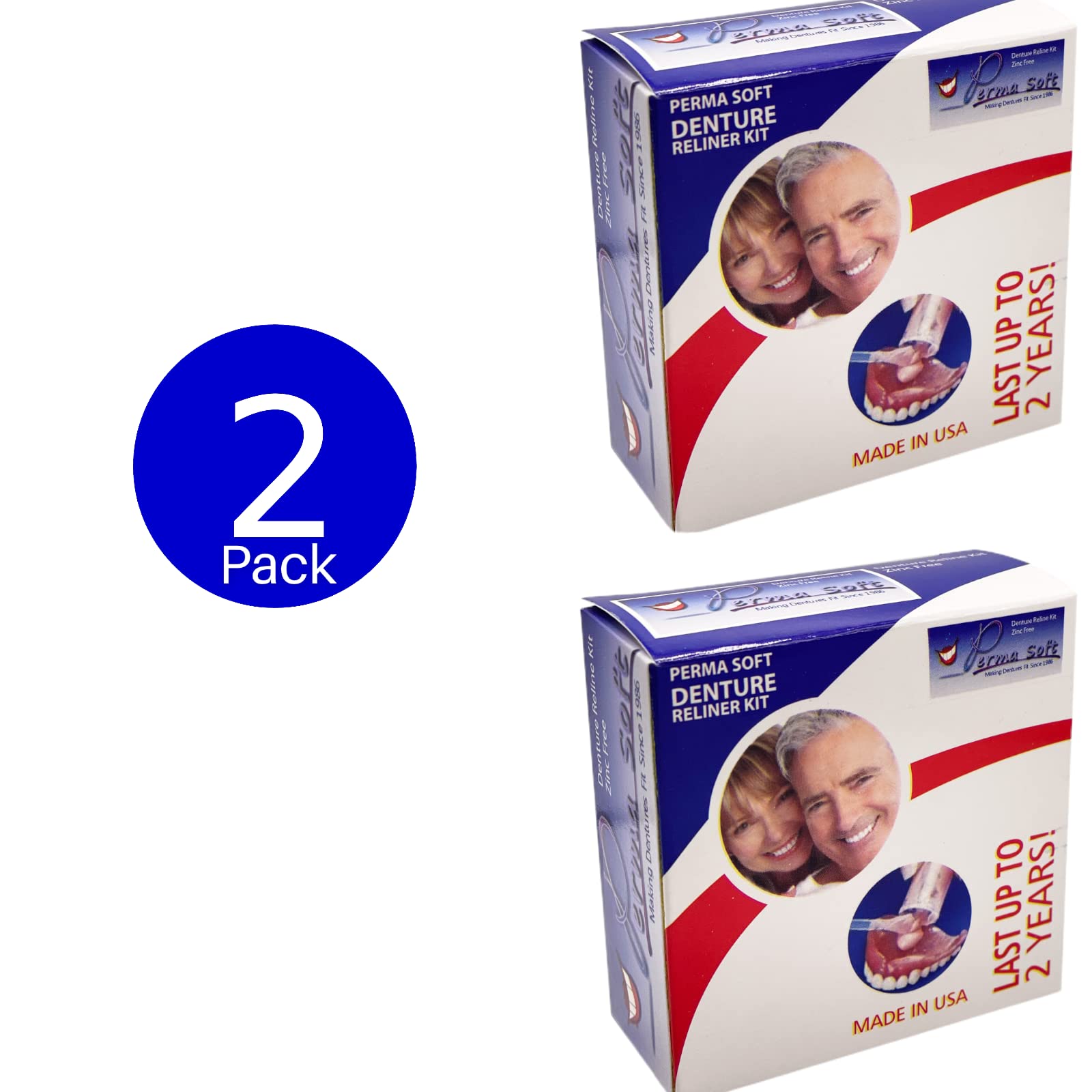 Perma Soft Denture Reline Kit- 2 Boxes (relines 4 dentures)