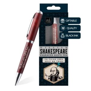 william shakespeare engraved inspirational quote pen - to thine own self be true. - literary gifts for writers authors readers actors librarians english teachers