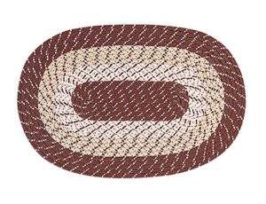 better trends country braid collection is durable and stain resistant reversible indoor area utility rug 100% polypropylene in vibrant colors, 20" x 30" oval, brown stripe