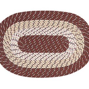 Better Trends Country Braid Collection is Durable and Stain Resistant Reversible Indoor Area Utility Rug 100% Polypropylene in Vibrant Colors, 20" x 30" Oval, Brown Stripe