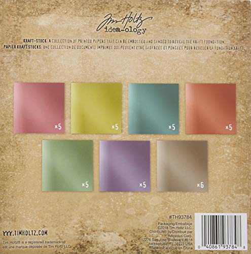 Tim Holtz, Advantus Kraft-Stock Mtllic Confections Printed Paper, metallic, 8 x 8 inches