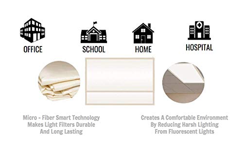 ShadeMAGIC Fluorescent Light Filter Covers - Mocha - Diffuser Pack; Eliminate Harsh Glare That Causes Eyestrain and Head Strain The The Classroom or at Office. (2)