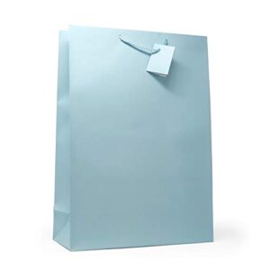 allgala 12pk value premium solid color paper gift bags (17" xl-light blue-gp50103)