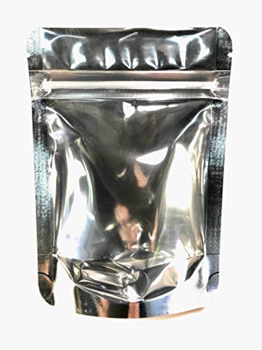 ⭐️ Smell Proof Resealable Mylar Storage Bag (100 Pack) 4 mil Thick Plus Size 4" x 5.5" x 1.5" Inch Stand Up Pouch. HEAT SEALABLE with Iron