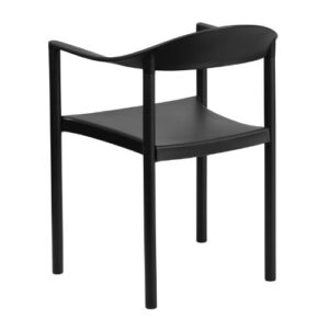 EMMA + OLIVER 1000 lb. Capacity Black Plastic Cafe Stack Chair