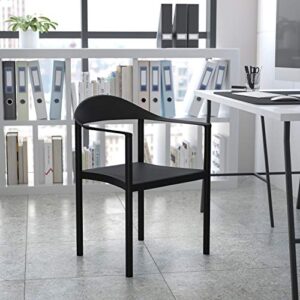 emma + oliver 1000 lb. capacity black plastic cafe stack chair