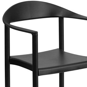 EMMA + OLIVER 1000 lb. Capacity Black Plastic Cafe Stack Chair