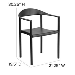 EMMA + OLIVER 1000 lb. Capacity Black Plastic Cafe Stack Chair