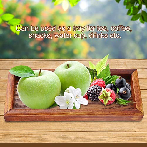 Serving Tray Rectangle Wooden Tea Tray Serving Table Plate Snacks Food Storage Dish for Hotel Home(7.9x3.2in)