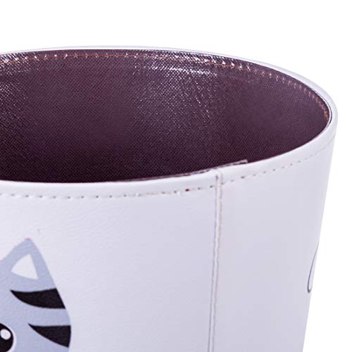 RuiyiF Waste Basket Deskside Decorative Farmhouse Trash Can withoud Lid for Bathroom Kids Room Girls Bedroom Garbage Cans for Kitchen Office Recycling Bin (Cat)