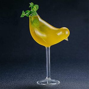 LINALL Cocktail Glass - Creative Bird Design Cocktail Glass Set of 2, 150ml Individuality Glass Goblet