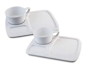 ceramic soup & sandwich tray set (2 pack)