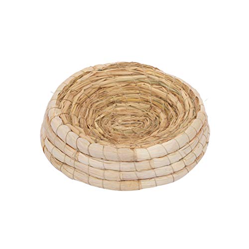 POPETPOP Handwoven Pigeon Nesting Bowls, Bird Nests Straw Incubation Bed, Courtship Breeding House for Pigeon/Dwarf Rabbit/Gerbil/Chinchillas/Parakeet/Guinea Pigs, 24x6.5cm