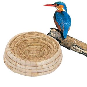 POPETPOP Handwoven Pigeon Nesting Bowls, Bird Nests Straw Incubation Bed, Courtship Breeding House for Pigeon/Dwarf Rabbit/Gerbil/Chinchillas/Parakeet/Guinea Pigs, 24x6.5cm