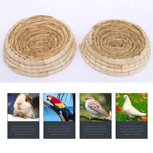 POPETPOP Handwoven Pigeon Nesting Bowls, Bird Nests Straw Incubation Bed, Courtship Breeding House for Pigeon/Dwarf Rabbit/Gerbil/Chinchillas/Parakeet/Guinea Pigs, 24x6.5cm