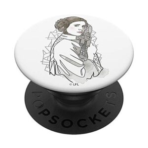 star wars princess leia outline watercolor sketch popsockets popgrip: swappable grip for phones & tablets