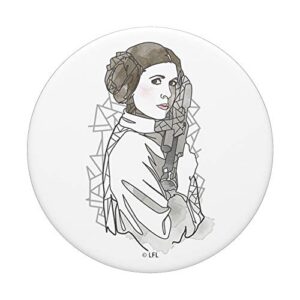 Star Wars Princess Leia Outline Watercolor Sketch PopSockets PopGrip: Swappable Grip for Phones & Tablets