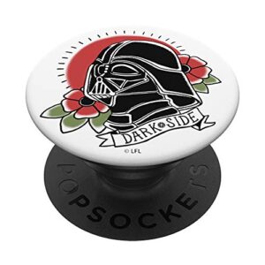 star wars darth vader floral classic tattoo design popsockets popgrip: swappable grip for phones & tablets