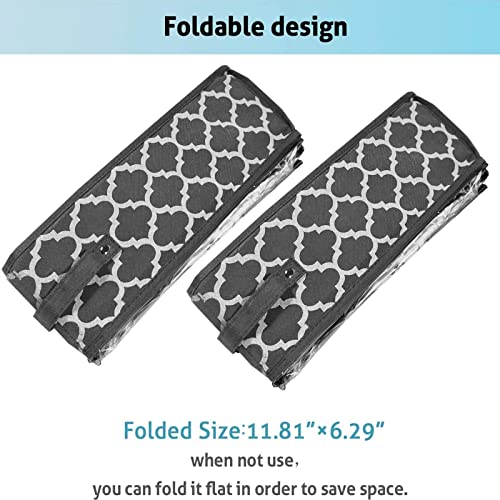 Under Bed Shoe Storage Organizer for Closet (2 Pack Fits 24 Pairs), Underbed Shoes Storage Solution with Clear Cover, for Sneakers, Clothes, Great Space Saver (Gray Lantern Pattern)